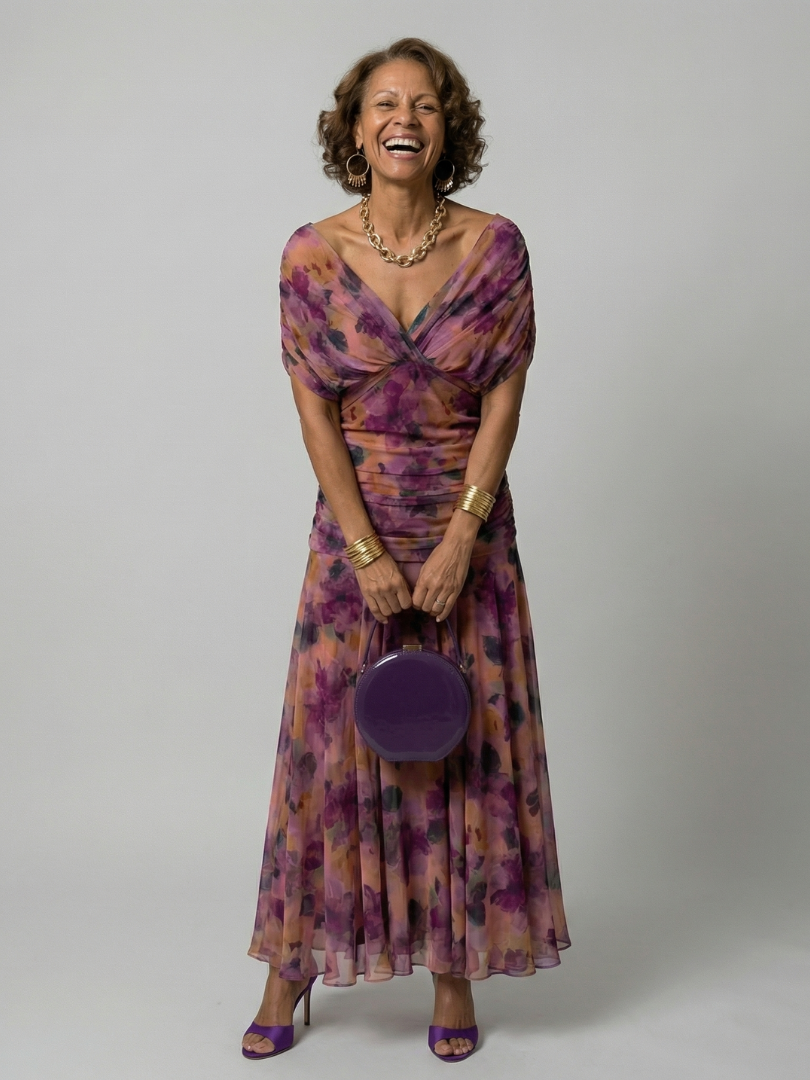 CALEN | Off Shoulder Flow Midi Dress