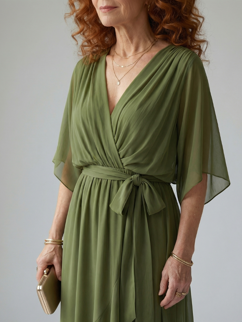 ELRIC| Light Drape Midi Dress