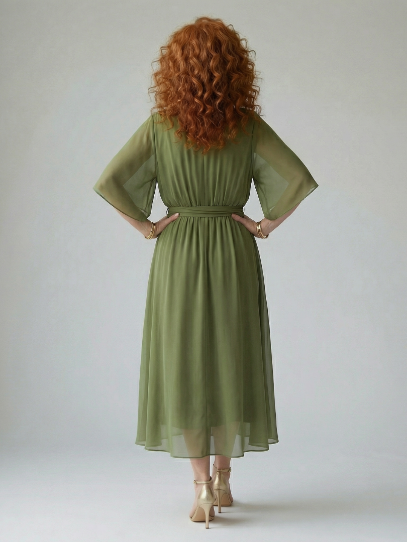 ELRIC| Light Drape Midi Dress