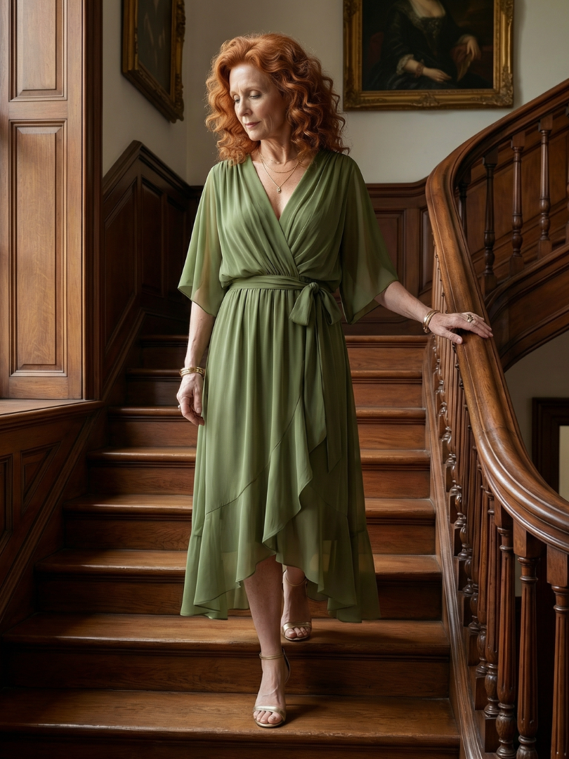 ELRIC| Light Drape Midi Dress