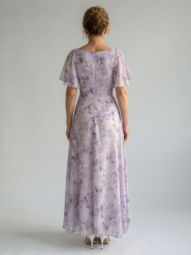 VAELIS |  Flutter Sleeve Midi Dress