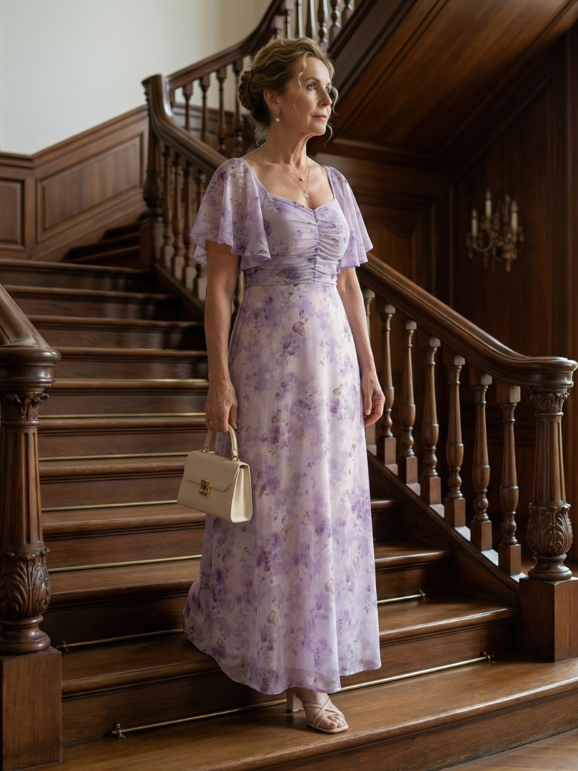 VAELIS |  Flutter Sleeve Midi Dress