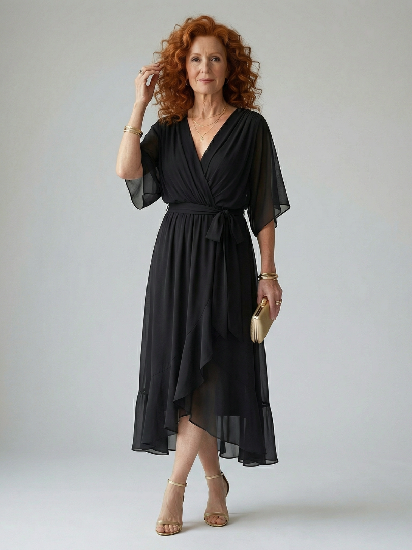 ELRIC| Light Drape Midi Dress